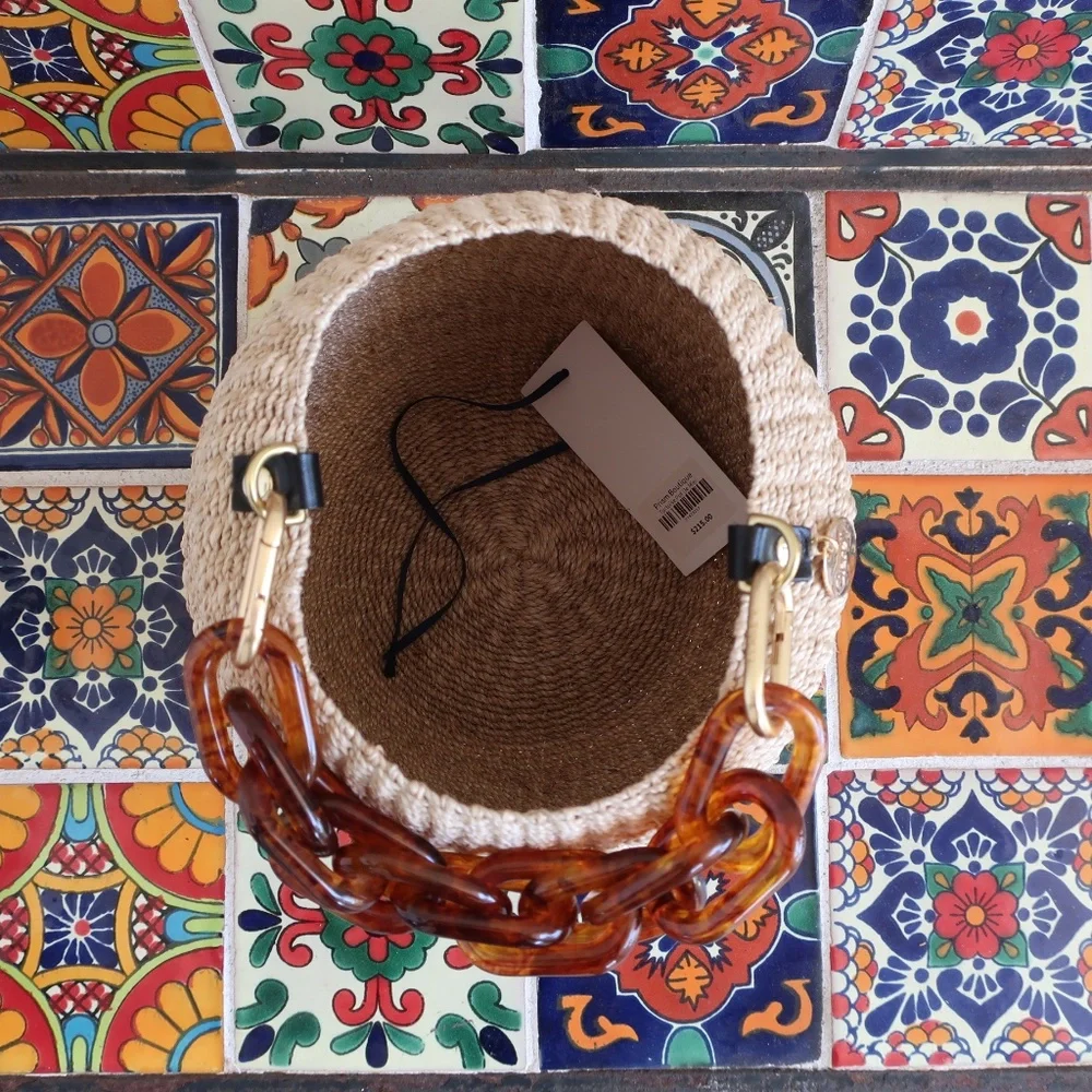 Clare V. Pot de Miel in Cream w/Tortoise Resin Top Handle - Picture 8 of 13